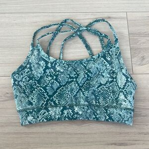 Sports bra green snakeskin